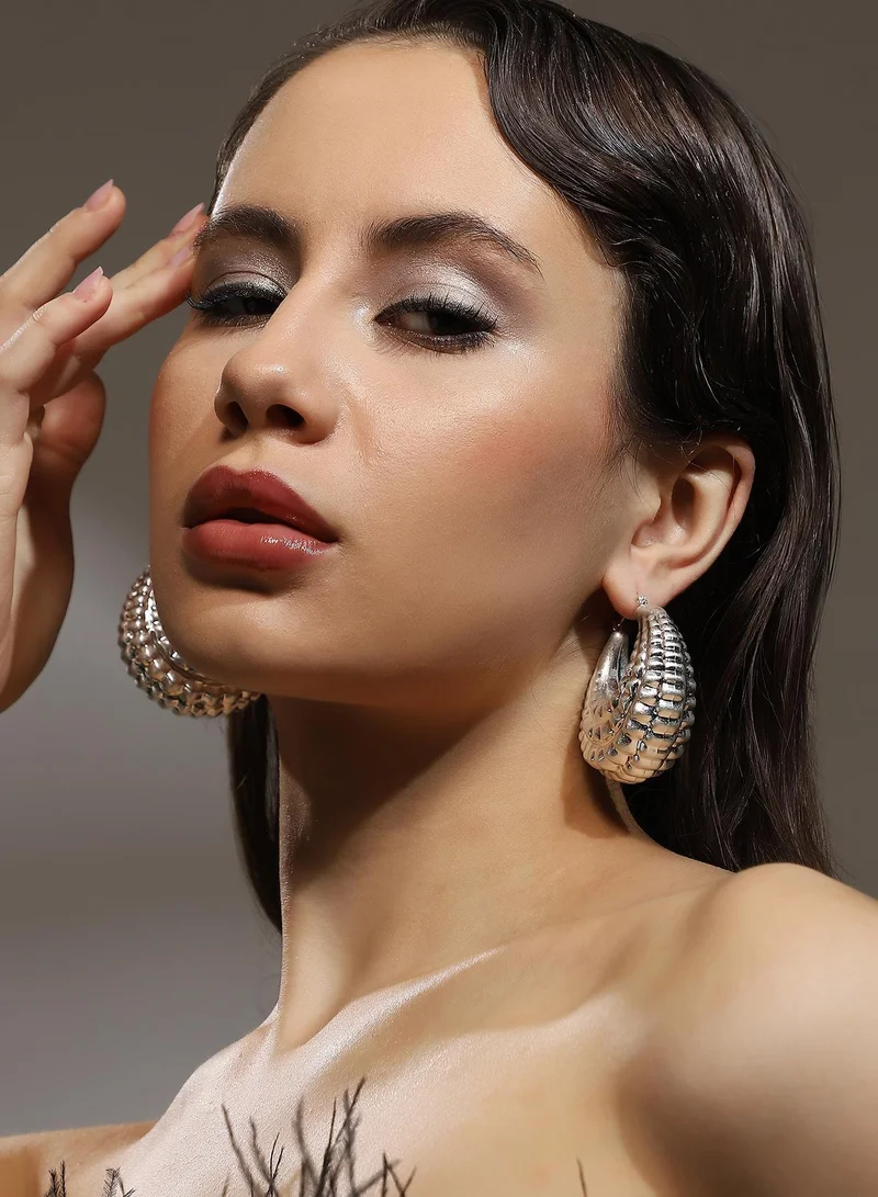 SOHI Chunky-Dotted Artificial Hoop Earring Jewellery