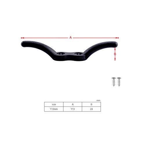 VTurboWay 2 Pcs 4" Nylon Rope Cleat Marine Grade, Black - Image 3
