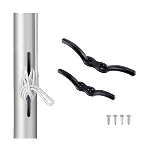 VTurboWay 2 Pcs 4" Nylon Rope Cleat Marine Grade, Black - Image 2