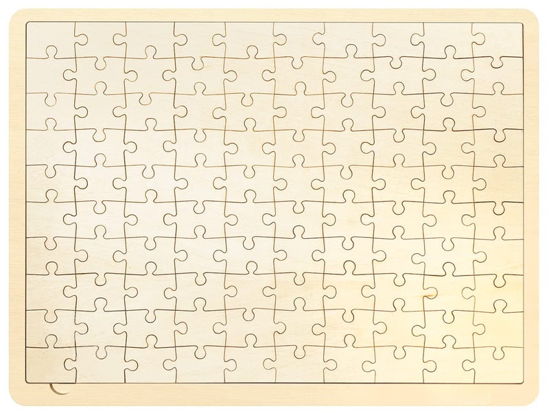 MoinKidz 100 Piece Blank Puzzle with Tray to Draw on Each Piece is Unique Make Your Own Wooden Jigsaw Puzzles Custom Puzzle 142x106 Inches for Crafts DIY - Image 2