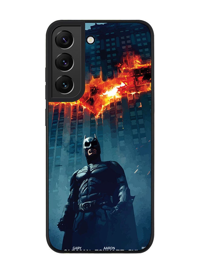 Stylizedd Rugged Black edge case for Samsung Galaxy S21 FE 5G Slim fit Soft Case Flexible Rubber Edges Anti Drop TPU Gel Thin Cover - Burning Batman - Image 1