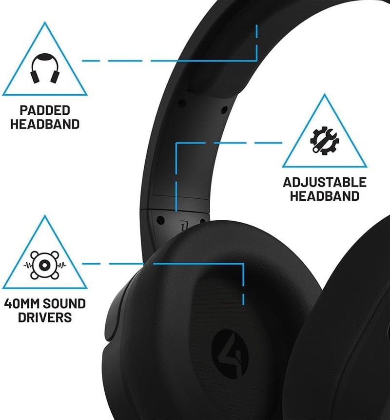 4gamers Panther Performance Gaming Headset for XBOX, PS4/PS5, Switch, PC, Black - Image 3