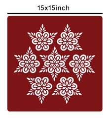 ABS HERBALS Rangoli Sticker Kolam Sticker for Wall Tile Floor Steel Sticker INCH MEROON Modal MB2MP4 Pack of Medium Sticker 6Pcs - Image 4