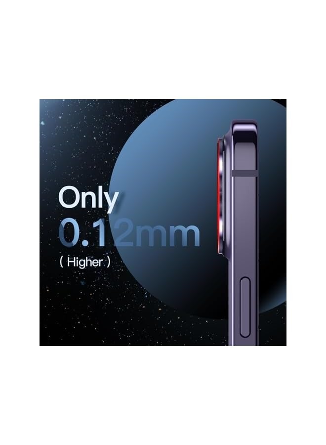 جي تيك واقي عدسة الكاميرا لهاتف iPhone 14 Pro مقاس 6.1 بوصة وiPhone 14 Pro Max مقاس 6.7 بوصة، غطاء حلقي من الزجاج المقوى 9H بتغطية كاملة، لوحة معدنية غير لامعة، مناسب للحافظات، عبوة من قطعة واحدة (أرجواني غامق) - Image 5