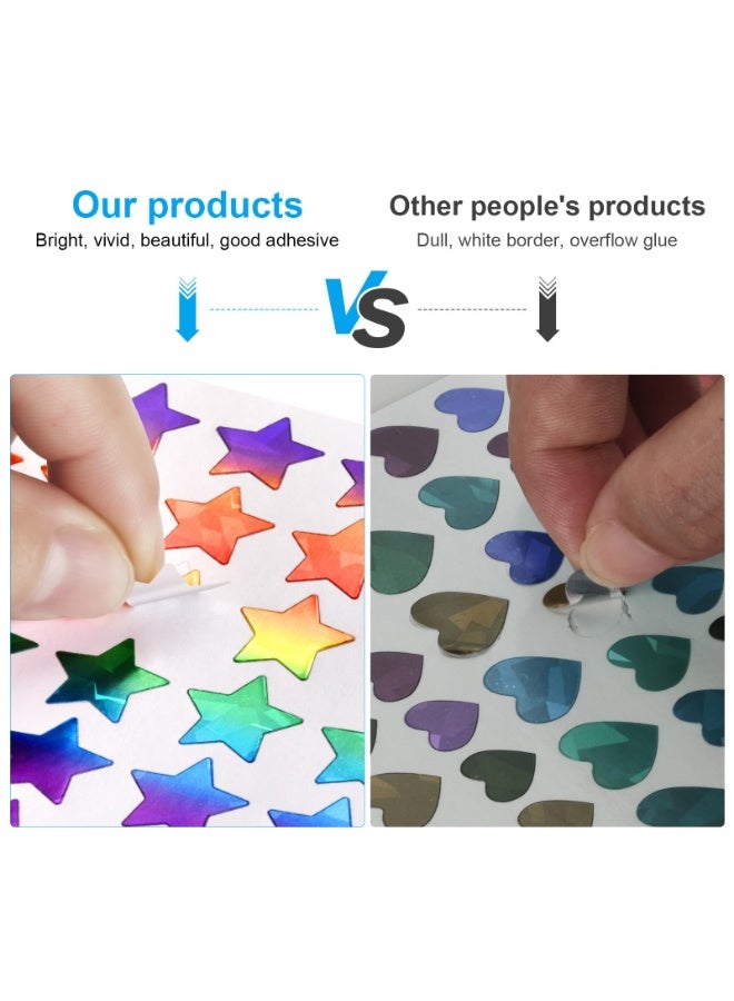 Peachjoy 1710 Pcs Star Stickers for Kids Reward, Small Sparkly Holographic Sticker for School Classroom Student Teacher Supplies Behavior Reward Chart and DIY Decoration - Image 3