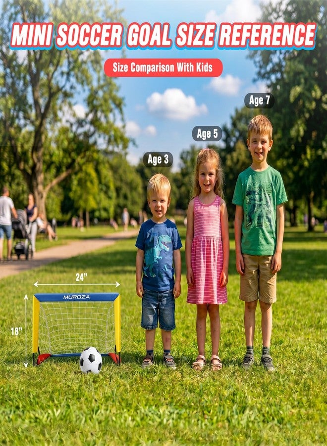 MUROZA Kids Soccer Goal, Soccer Goals for Backyard Set, 2 Pack 2x1.5ft Portable Pop Up Soccer Nets with Ball and Cones, Soccer Training Set for Toddlers, Indoor & Outdoor Games - Image 3
