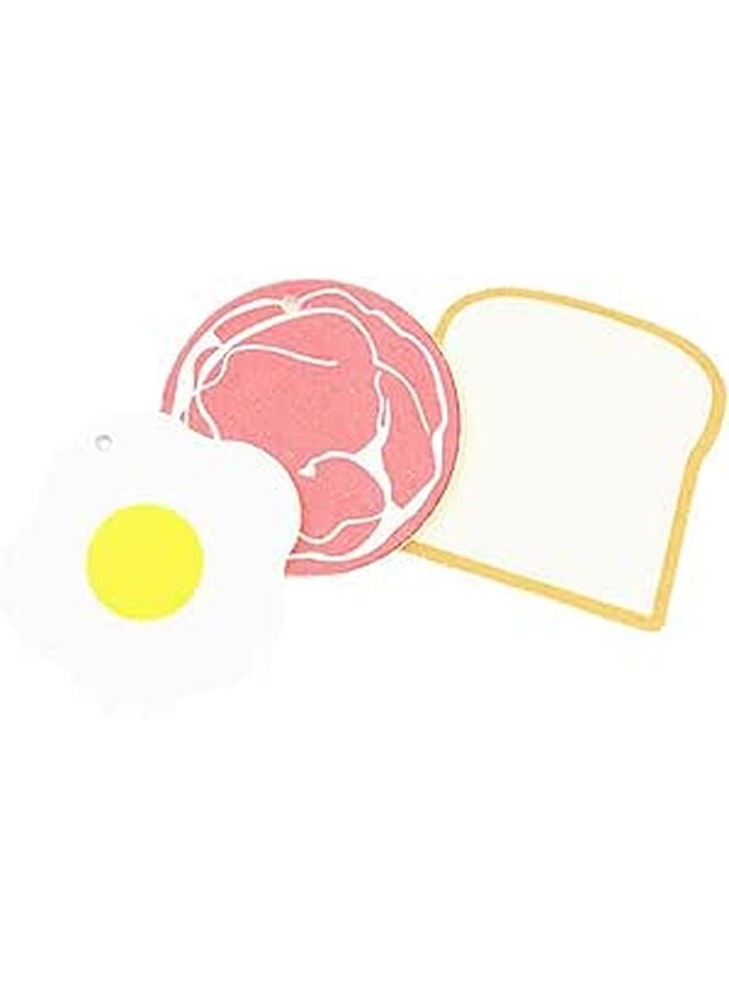 Wood Pulp Cotton Reusable Sponge Set 3PCS Breakfast Shapes Pan Cleaning - Image 1