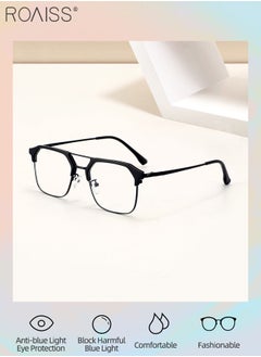 roaiss Blue Light Blocking Glasses Blue Light Filter Computer Reading Gaming TV Phones Browline Frame Eyeglasses Fashion Anti Eyestrain Headache Eyewear for Women Men Black  - Image 3