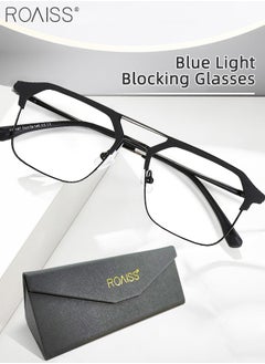 roaiss Blue Light Blocking Glasses Blue Light Filter Computer Reading Gaming TV Phones Browline Frame Eyeglasses Fashion Anti Eyestrain Headache Eyewear for Women Men Black  - Image 1