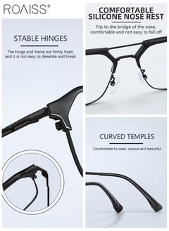 roaiss Blue Light Blocking Glasses Blue Light Filter Computer Reading Gaming TV Phones Browline Frame Eyeglasses Fashion Anti Eyestrain Headache Eyewear for Women Men Black  - Image 5