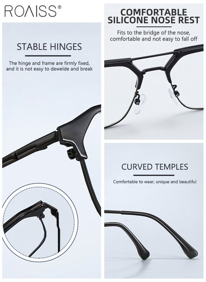 roaiss Blue Light Blocking Glasses Blue Light Filter Computer Reading Gaming TV Phones Browline Frame Eyeglasses Fashion Anti Eyestrain Headache Eyewear for Women Men Black  - Image 5