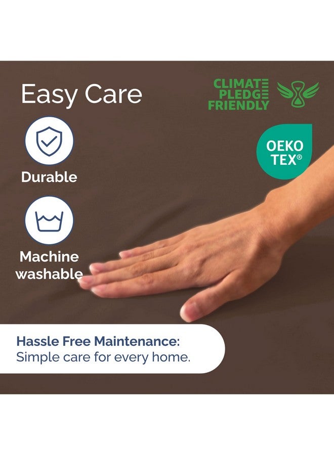 CGK Unlimited Extra Deep Queen Fitted Sheet - Hotel Luxury Single Fitted Sheet Only - Easily Fits 18 inch to 24 inch Mattress - Ultra Soft, Wrinkle Free w/Extra Deep Pockets - Easy-Care, Breathable & Comfy - Brown - Image 5