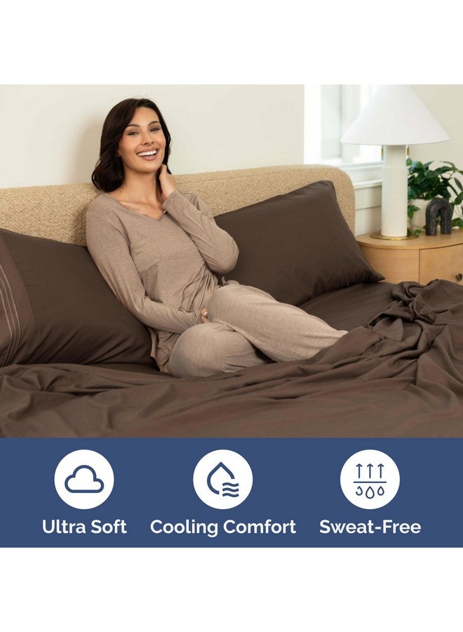 CGK Unlimited Extra Deep Queen Fitted Sheet - Hotel Luxury Single Fitted Sheet Only - Easily Fits 18 inch to 24 inch Mattress - Ultra Soft, Wrinkle Free w/Extra Deep Pockets - Easy-Care, Breathable & Comfy - Brown - Image 3