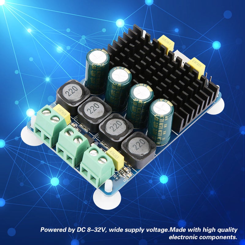لوحة مكبر صوت رقمي TDA7498 أحادية الاستéréو 2x100 واط قنين مزدوجين 8-32 فولت تيار مستمر HF20 - Image 5