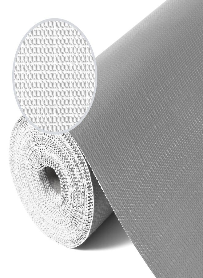 StaHom Shelf Liners for Kitchen Cabinets, Waterproof and Oil-Proof Kitchen Cupboard Liner, Refrigerator Liners and Plastic Drawer Mats PVC Non Adhesive Shelves, Fridge - Gray 11.8 x 118 Inches - Image 1