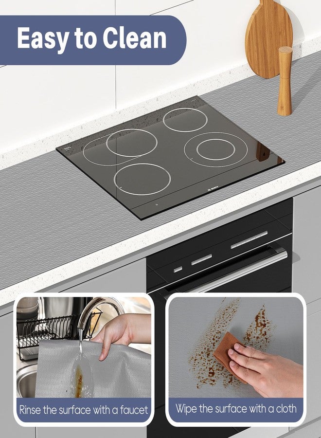 StaHom Shelf Liners for Kitchen Cabinets, Waterproof and Oil-Proof Kitchen Cupboard Liner, Refrigerator Liners and Plastic Drawer Mats PVC Non Adhesive Shelves, Fridge - Gray 11.8 x 118 Inches - Image 4