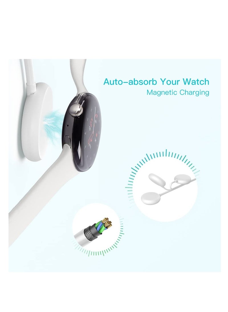 SOLARAE Watch Charger Compatible for Google Pixel Watch, Durable Portable Watch Charger, Magnetic Fast Charging Cable, Magnetic Wireless Charging (White) - Image 4