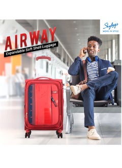 Airway Pro Expandable Soft Body Luggage Set with Smooth Dual Wheels Trolley Bags, Polyester Material, TSA Lock, Cabin| Medium| Large- Red - pzsku/ZC9F62BA13570747C0230Z/45/_/1739357066/3b7c31e8-db7c-4986-a1fd-9e585ad7dfb8