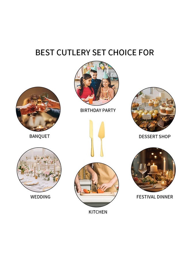 Cake Serving Set Wedding Cake Knife and Server Set Cake Cutting Utensils Stainless Steel Cake Cutter Serrated Cake Knife Professional Dessert Server for Cake Cheese Pie Pizza  - Image 2
