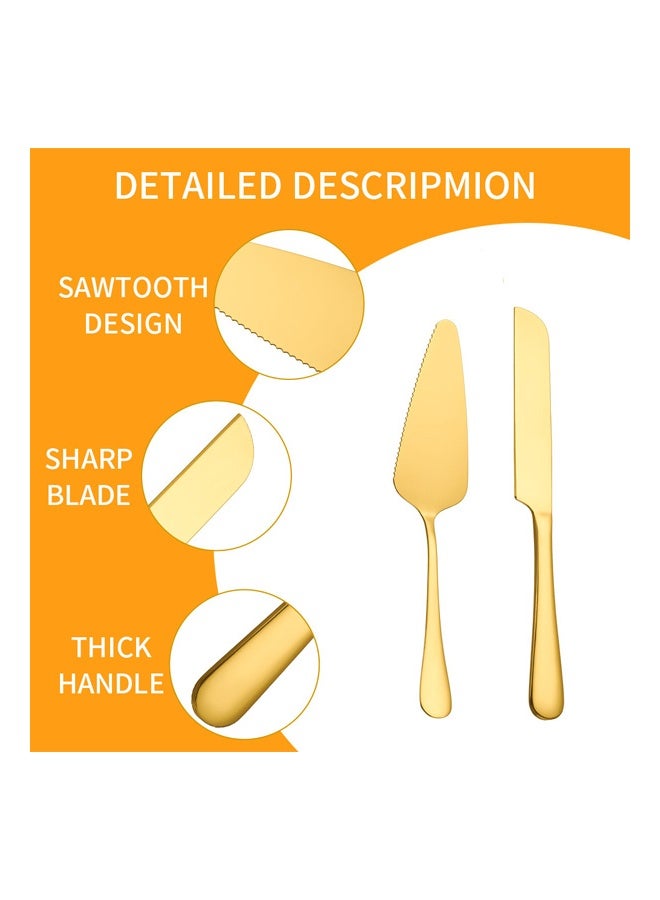 Cake Serving Set Wedding Cake Knife and Server Set Cake Cutting Utensils Stainless Steel Cake Cutter Serrated Cake Knife Professional Dessert Server for Cake Cheese Pie Pizza  - Image 3