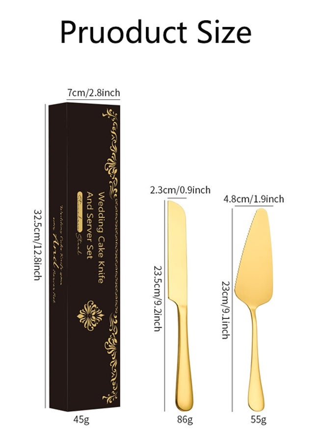 Cake Serving Set Wedding Cake Knife and Server Set Cake Cutting Utensils Stainless Steel Cake Cutter Serrated Cake Knife Professional Dessert Server for Cake Cheese Pie Pizza  - Image 5
