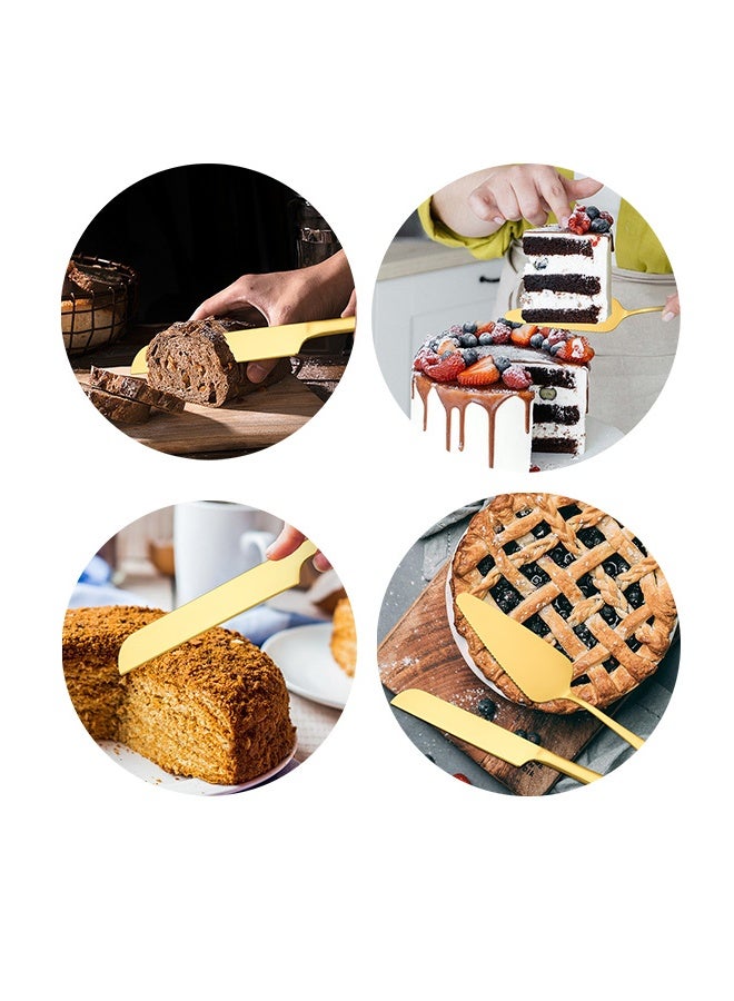 Cake Serving Set Wedding Cake Knife and Server Set Cake Cutting Utensils Stainless Steel Cake Cutter Serrated Cake Knife Professional Dessert Server for Cake Cheese Pie Pizza  - Image 4