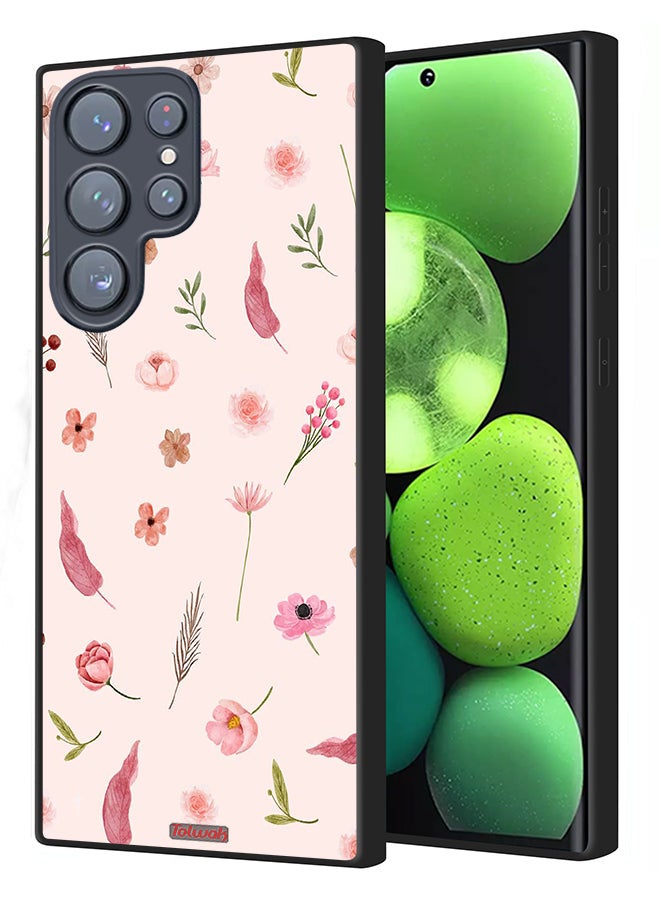 Tolwak Samsung Galaxy S22 Ultra 5G Protective Case Cover Leaves And Roses Pattern - Image 1