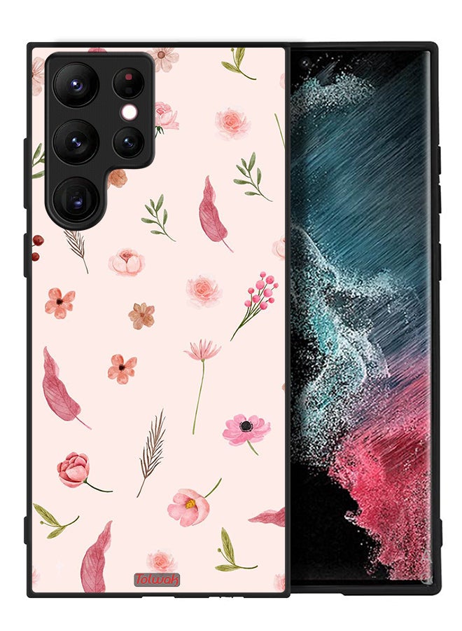 Tolwak Samsung Galaxy S22 Ultra 5G Protective Case Cover Leaves And Roses Pattern - Image 2