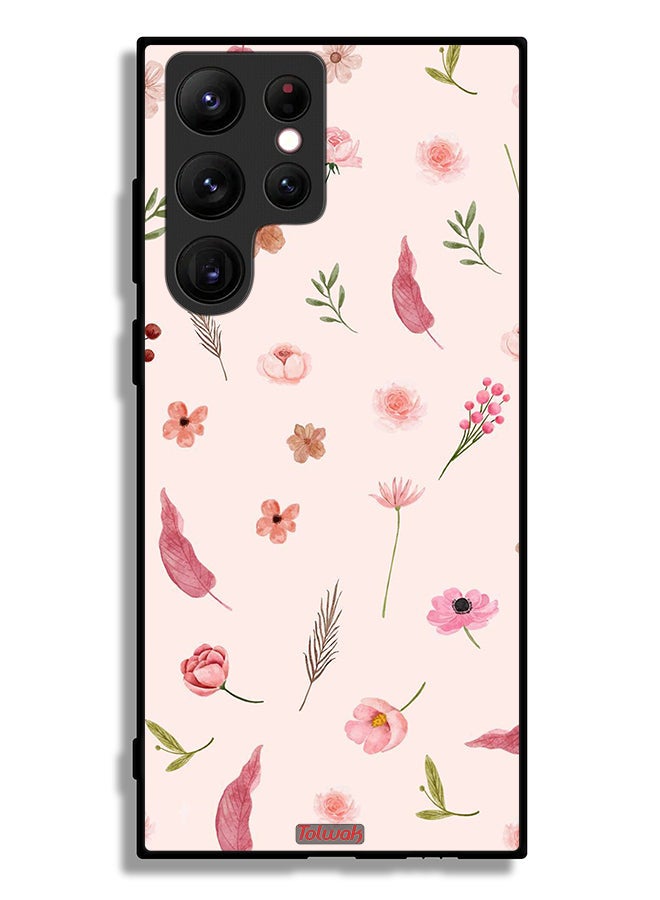 Tolwak Samsung Galaxy S22 Ultra 5G Protective Case Cover Leaves And Roses Pattern - Image 3