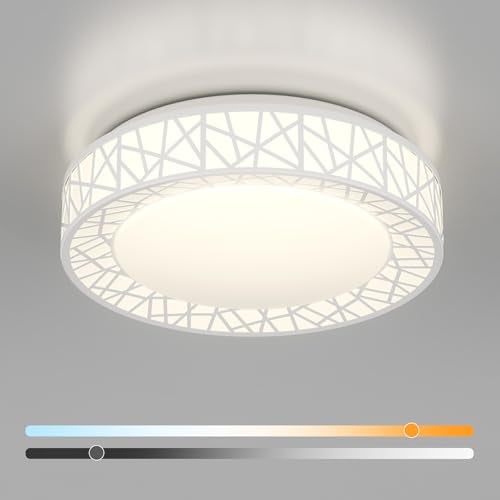 Lightania 12 Inch Flush Mount Ceiling Light, Modern White LED Ceiling Light Fixture, 20W 1400LM 2700-6500K Adjustable, Dimmable Ceiling Lights for Bedroom, Kitchen, Hallway, Bathroom, ETL - Image 1