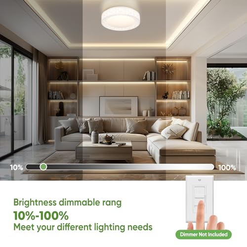 Lightania 12 Inch Flush Mount Ceiling Light, Modern White LED Ceiling Light Fixture, 20W 1400LM 2700-6500K Adjustable, Dimmable Ceiling Lights for Bedroom, Kitchen, Hallway, Bathroom, ETL - Image 4