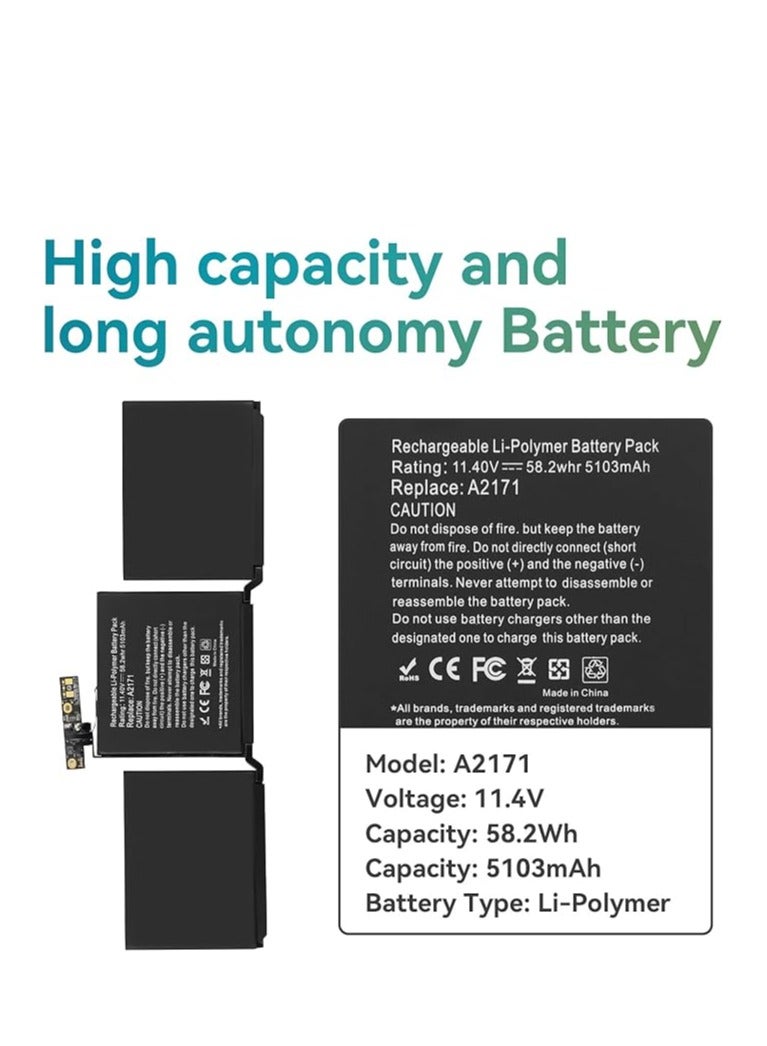 Terabyte Replacement A2171 Laptop Battery for MacBook Touch Pro 13" A2159 A2289 A2338 2019 M1 2020 Touch Bar EMC 3301 3578 3456 BTO/CTO MUHN2LL/A MYDA2LL/A MXK62LL/A MUHP2LL/A MUHQ2 TLL/A MUHQ2 ZE/A MUHR2LL/A - Image 2