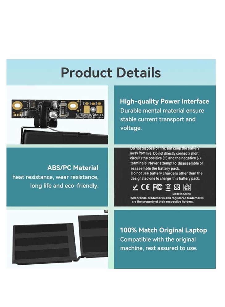 Terabyte Replacement A2171 Laptop Battery for MacBook Touch Pro 13" A2159 A2289 A2338 2019 M1 2020 Touch Bar EMC 3301 3578 3456 BTO/CTO MUHN2LL/A MYDA2LL/A MXK62LL/A MUHP2LL/A MUHQ2 TLL/A MUHQ2 ZE/A MUHR2LL/A - Image 4