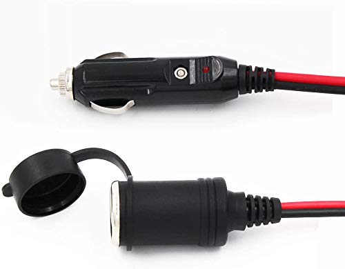 SPARKING كابل تمديد ولاعة السجائر SPARKING بطول 20 قدم - قابس ذكر إلى مقبس أنثى 16AWG كابل تمديد ثقيل مع أضواء LED للطاقة لضخ الإطارات، وضاغط الهواء - Image 2