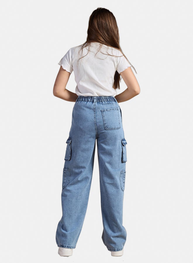 AMB Kidswear Girls' Wide Leg Jeans - Image 3