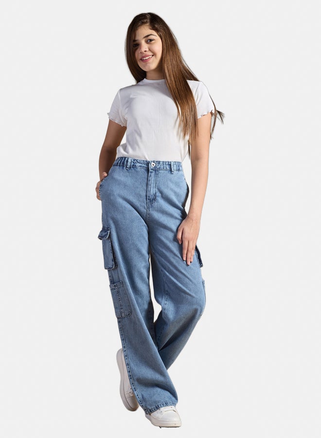AMB Kidswear Girls' Wide Leg Jeans - Image 2