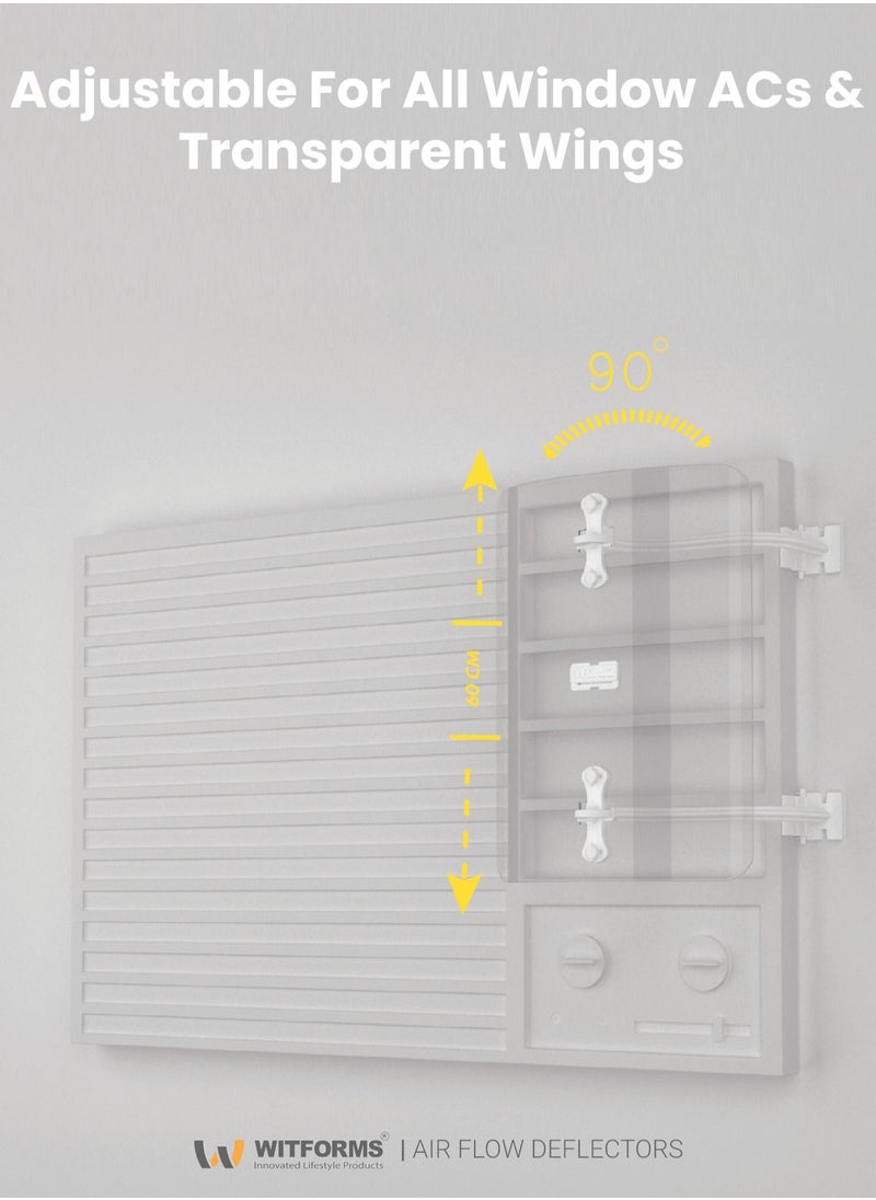 Witforms WITFORMS/WINDOW - Adjustable AC air Deflector Suitable for Central air conditioner's Register and Grille. Enhance Cooling and Heating Circulation, Transparent  - Image 5