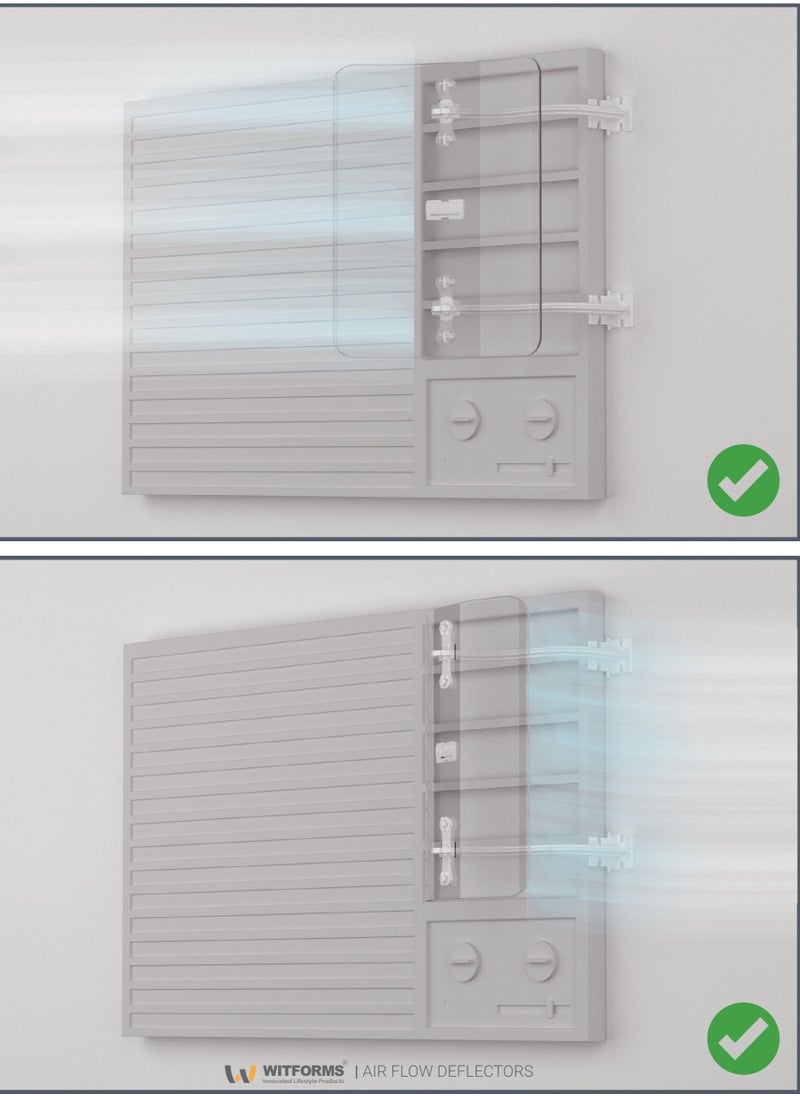 WITFORMS/WINDOW - Adjustable AC air Deflector Suitable for Central air conditioner's Register and Grille. Enhance Cooling and Heating Circulation, Transparent