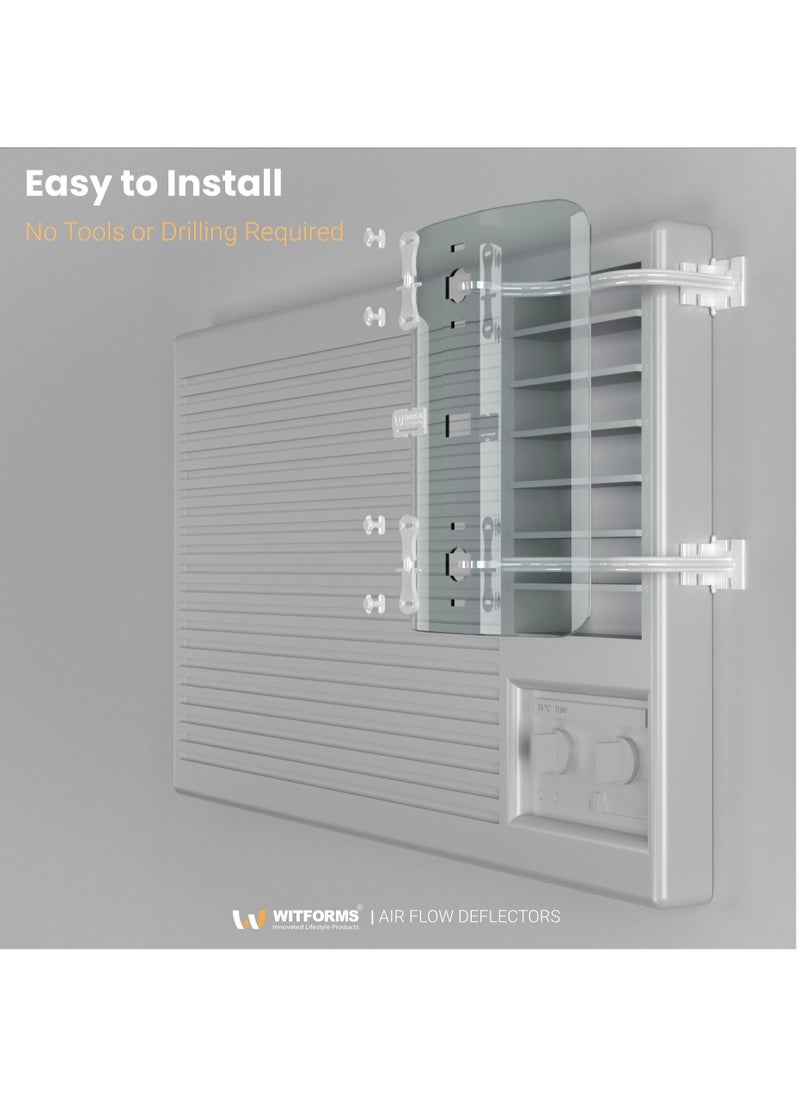 Witforms WITFORMS/WINDOW - Adjustable AC air Deflector Suitable for Central air conditioner's Register and Grille. Enhance Cooling and Heating Circulation, Transparent  - Image 4