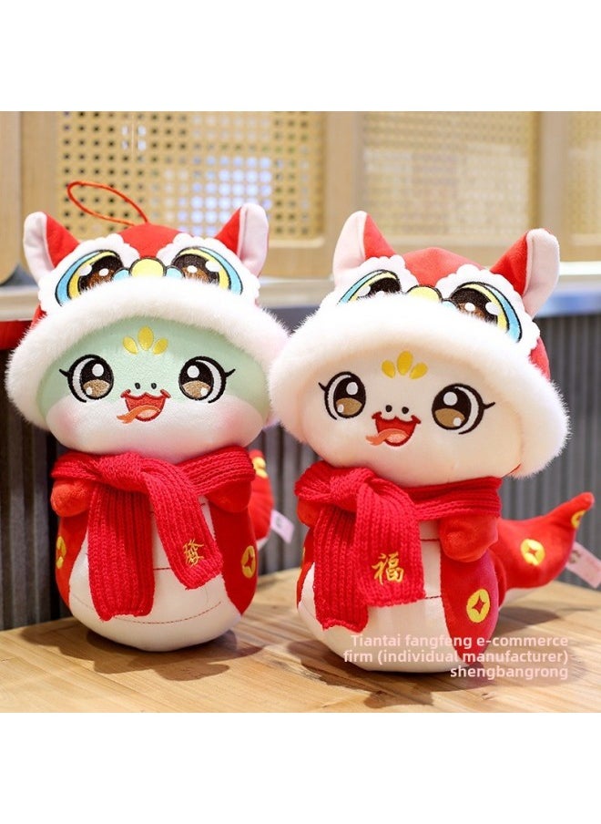 Generic - Cartoon Year Zodiac Event Mascot Doll Snake Doll Plush Toy Year Snake-Specifications:25cm-Color:Sweater Models Can Be Personalized. Contact Customer Service For Details - Image 1