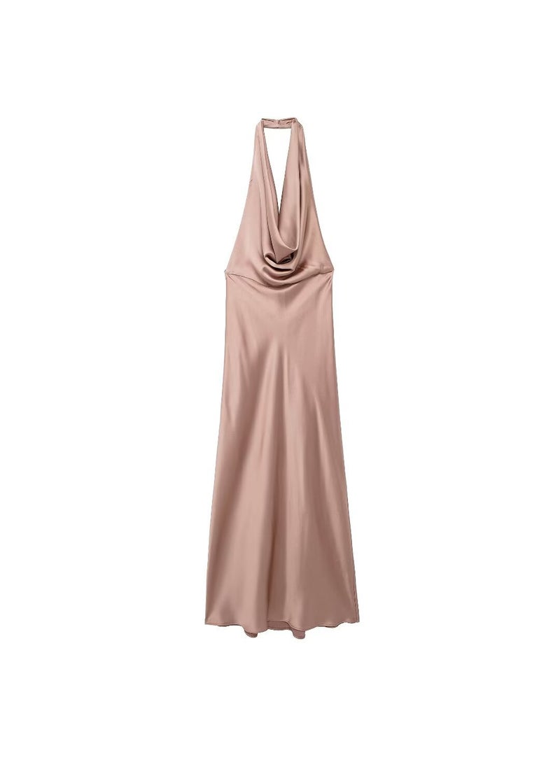 Generic - New Style Womens Clothing ZRA Instock Sleeveless Backless Mirror Surface Flute Dress Fashionable Speedy Selling Foreign Trade rose gold - Image 1