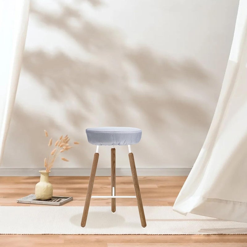 Garneck Stool Seat Cover 30cm Diameter Thickened Fabric Stool Cushion Protector Gray Slipcover Dining Chairs Home Use - Image 4