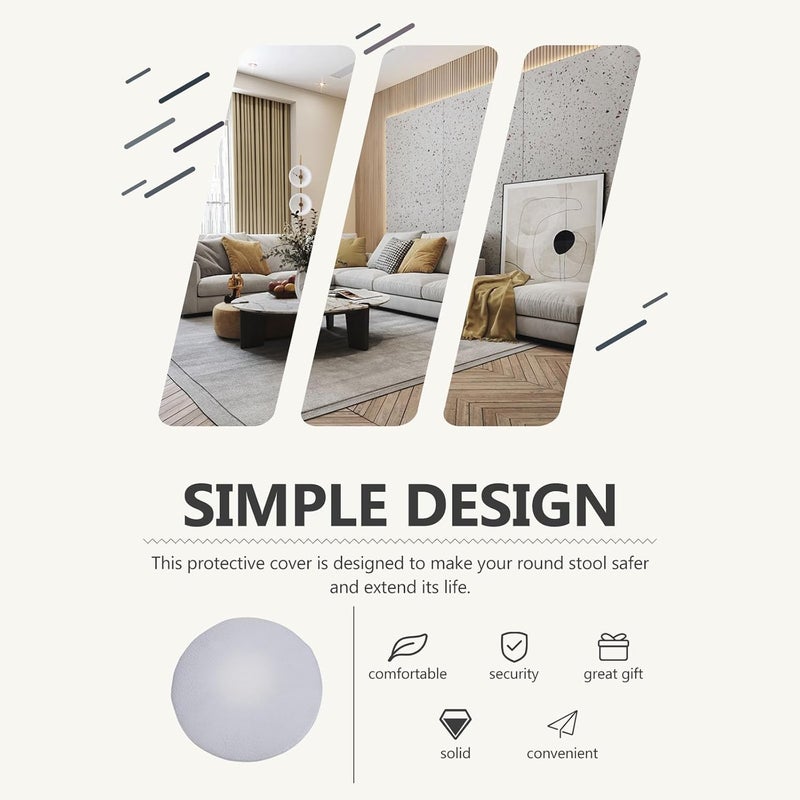 Garneck Stool Seat Cover 30cm Diameter Thickened Fabric Stool Cushion Protector Gray Slipcover Dining Chairs Home Use - Image 3