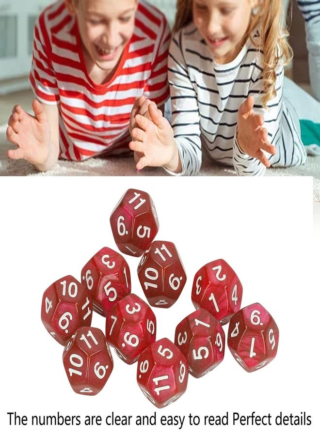 shenruifa 12 Sided Dice Dice for Teaching,40pcs Polyhedral Dice Clear Numbers Prevent Oxidation 12 Sided Dice Set for Game Teaching (Red) - Image 3
