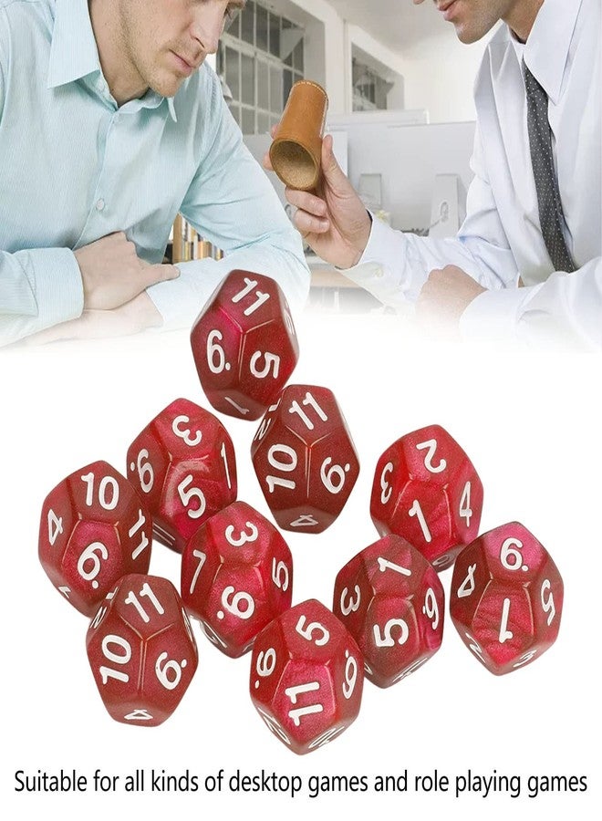 shenruifa 12 Sided Dice Dice for Teaching,40pcs Polyhedral Dice Clear Numbers Prevent Oxidation 12 Sided Dice Set for Game Teaching (Red) - Image 2
