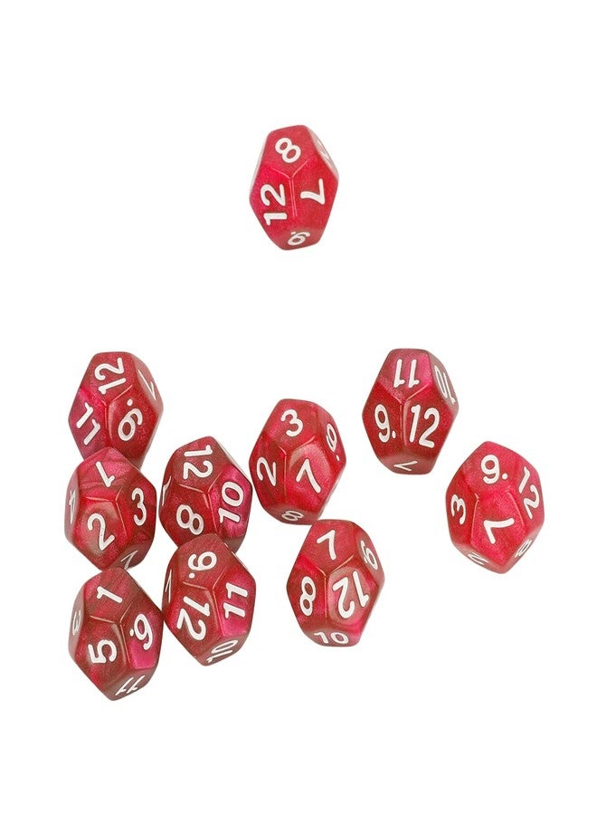shenruifa 12 Sided Dice Dice for Teaching,40pcs Polyhedral Dice Clear Numbers Prevent Oxidation 12 Sided Dice Set for Game Teaching (Red) - Image 5