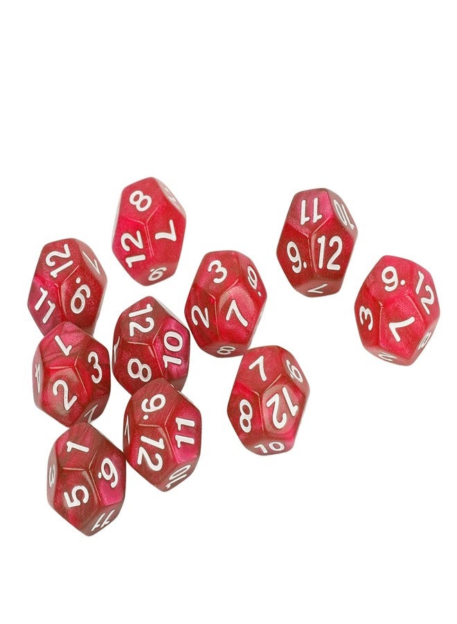 shenruifa 12 Sided Dice Dice for Teaching,40pcs Polyhedral Dice Clear Numbers Prevent Oxidation 12 Sided Dice Set for Game Teaching (Red) - Image 1