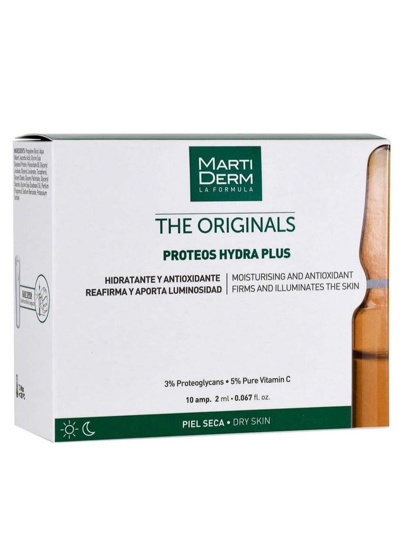 مارتيديرم بروتيوس هيدرا بلس مرطب ومضاد للأكسدة يشد البشرة ويضيءها 10 أمبولات 2 مل