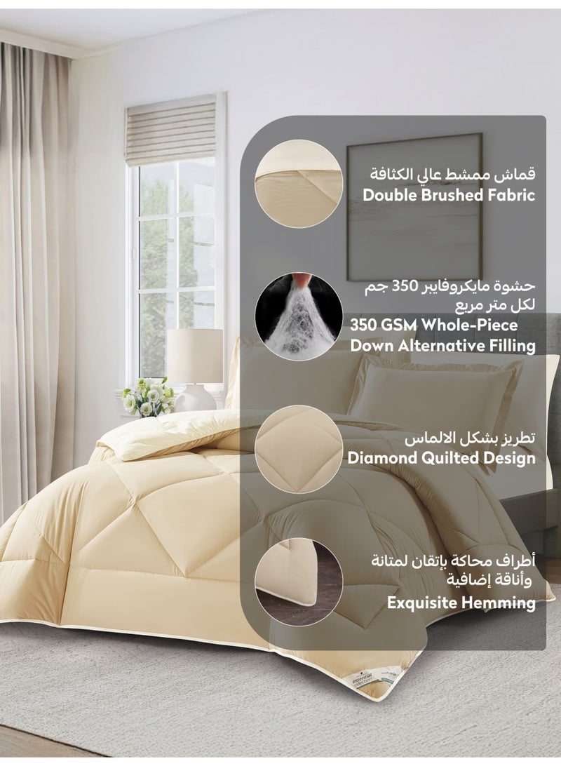 Donetella Bedding Comforter Set, King Size 260x240 cm bed - 6-Pcs Solid Quilted Bed Set, Microfiber Fabric - 1 Comforter, 1 Fitted Sheet, 2 Pillow Shams, 2 Pillowcases - Image 4