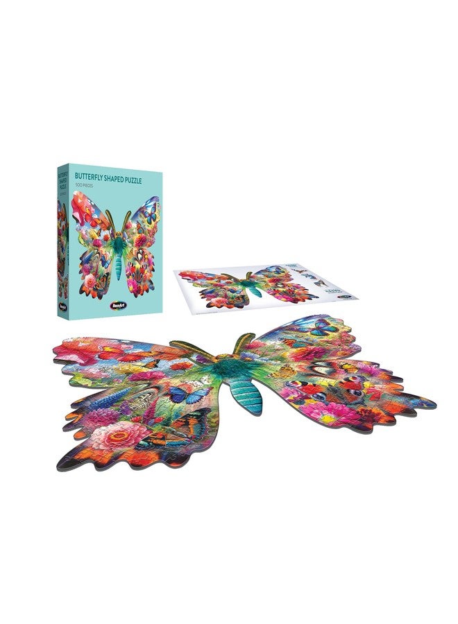 RoseArt - Big Shaped Butterfly Jigsaw Puzzle – 500 Pieces Colorful Nature Design, 27" x 20" Finished Size, Made in USA, Gift for Adults and Puzzle Lovers - Image 3